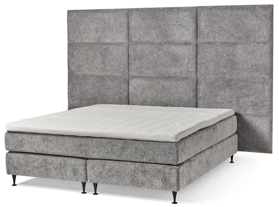 Särö Comfort - Kontinentalsäng, dubbelsäng med bäddmadrass Särö Comfort och Särö Grande XXL sänggavel - Grå