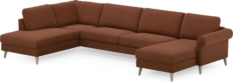 Bridge - 3-sits soffa med divan vänster och schäslong höger - Orange