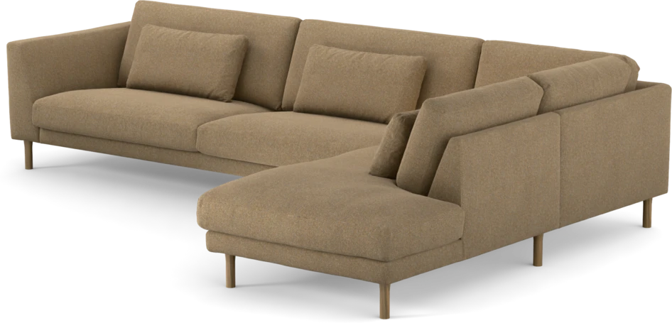 Willow - 4-sits soffa med divan höger, fast klädsel - Gul