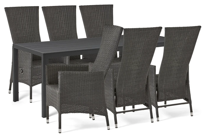 Village, Utegrupp med bord och 6 reclinerstolar