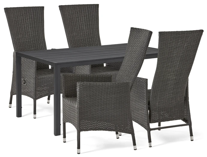 Village, Utegrupp med bord och 4 reclinerstolar