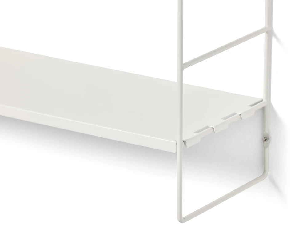 Wera - Vägghylla byggbar med 3 hyllplan varav 1 med spjut/hängare, 60x18x69,4 cm - Vit