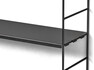 Wera - Vägghylla byggbar med 3 hyllplan varav 1 med spjut/hängare, 60x18x69,4 cm - Svart