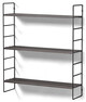 Wera - Vägghylla byggbar med 3 hyllplan, 60x18x69,4 cm - Svart