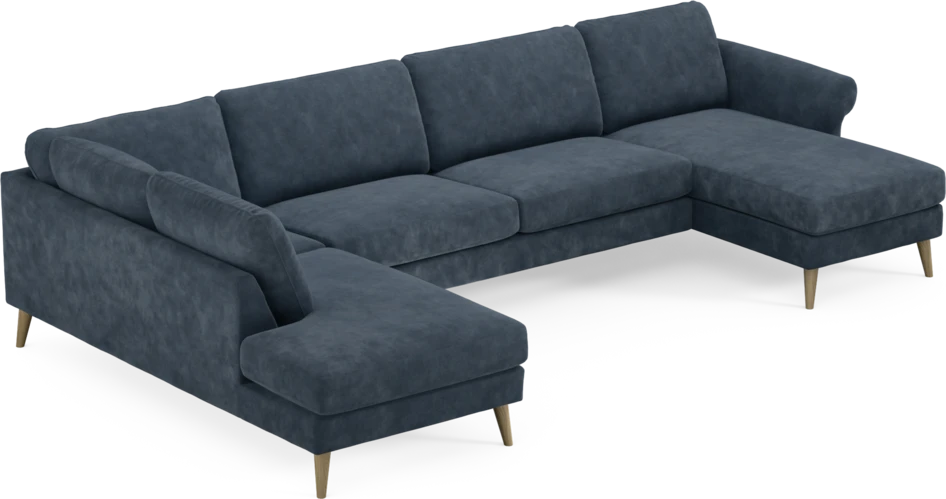 Bridge - 3-sits soffa med divan vänster och schäslong höger - Blå
