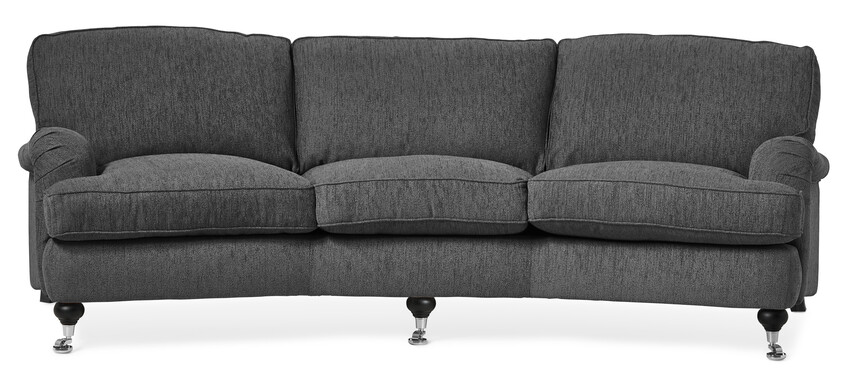 Oxford Delux - 3-sits soffa svängd, fast klädsel - Grå