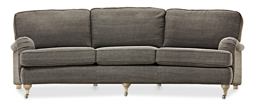 Oxford Delux - 3-sits soffa svängd, fast klädsel - Brun