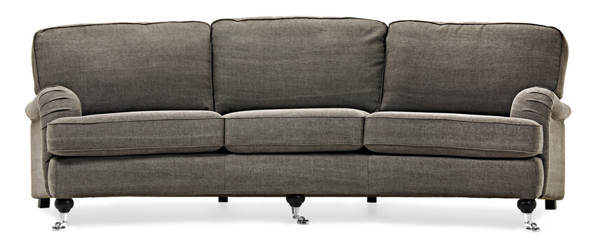 Oxford Delux - 3-sits soffa svängd, fast klädsel - Brun