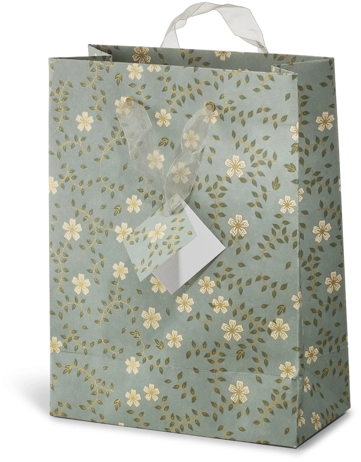 Gåva - Presentpåse, L 25 B 12 H 33 cm - Grön