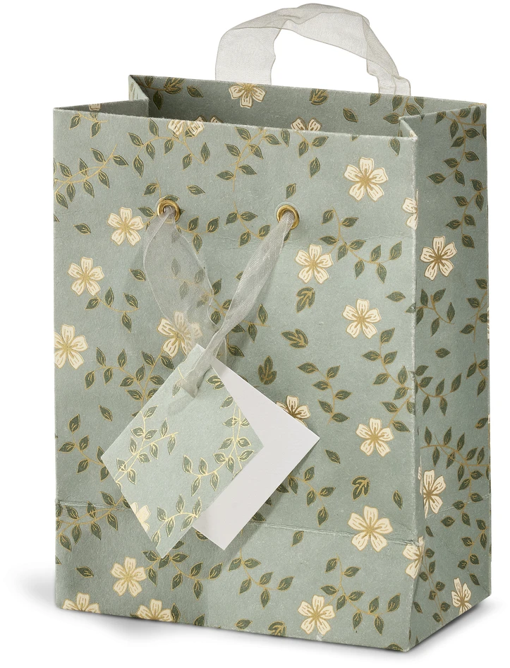 Gåva - Presentpåse, L 16,5 B 9 H 21,5 cm - Grön