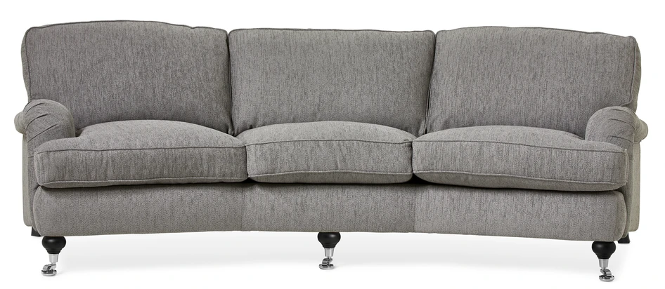Oxford Delux - 3-sits soffa svängd, fast klädsel - Grå