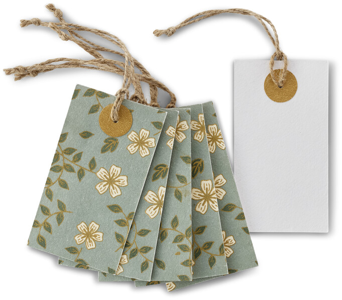 Gåva - Presenttag, 6-pack, L 5,5 H 10 cm - Grön