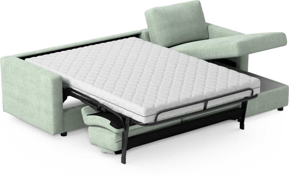 Lindö - Bäddsoffa 2,5-sits med schäslong, vändbar - Grön