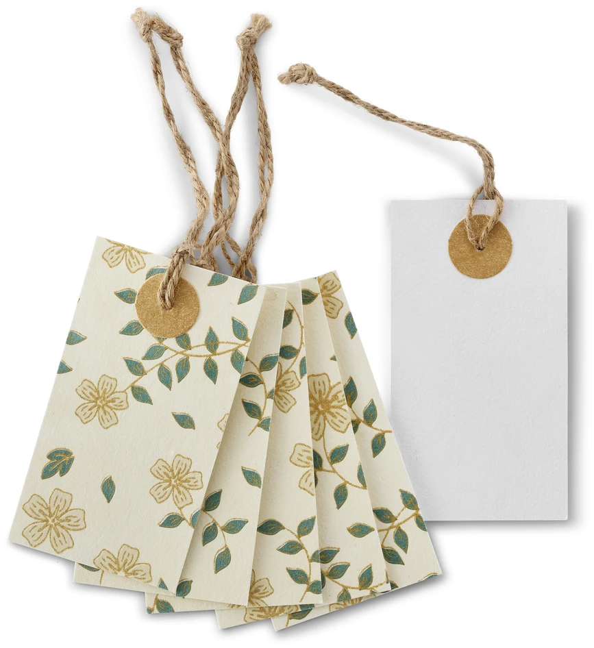 Gåva - Presenttag, 6-pack, L 5,5 H 10 cm - Vit