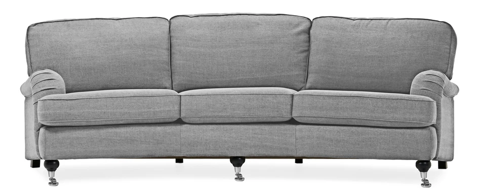 Oxford Delux - 3-sits soffa svängd, fast klädsel - Grå