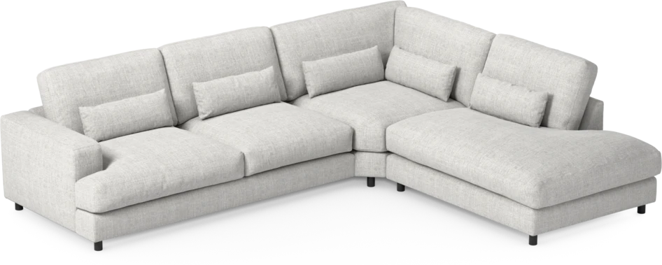 Noma - 3-sits soffa med divan höger - Grå