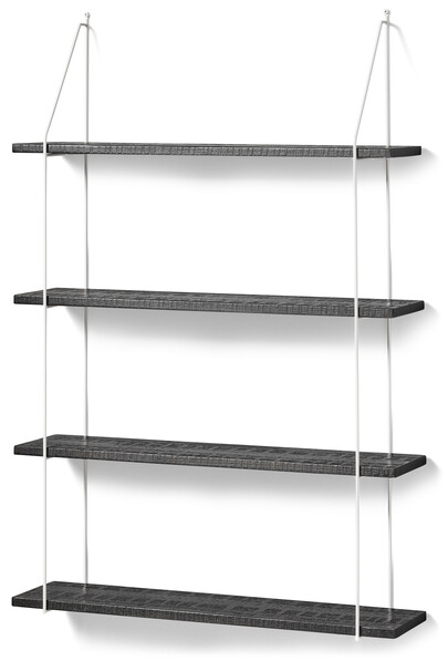Axel rustik - Vägghylla, B 80 cm - Svart