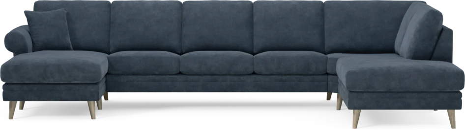 Eden - 3-sits soffa med schäslong vänster och divan höger - Blå