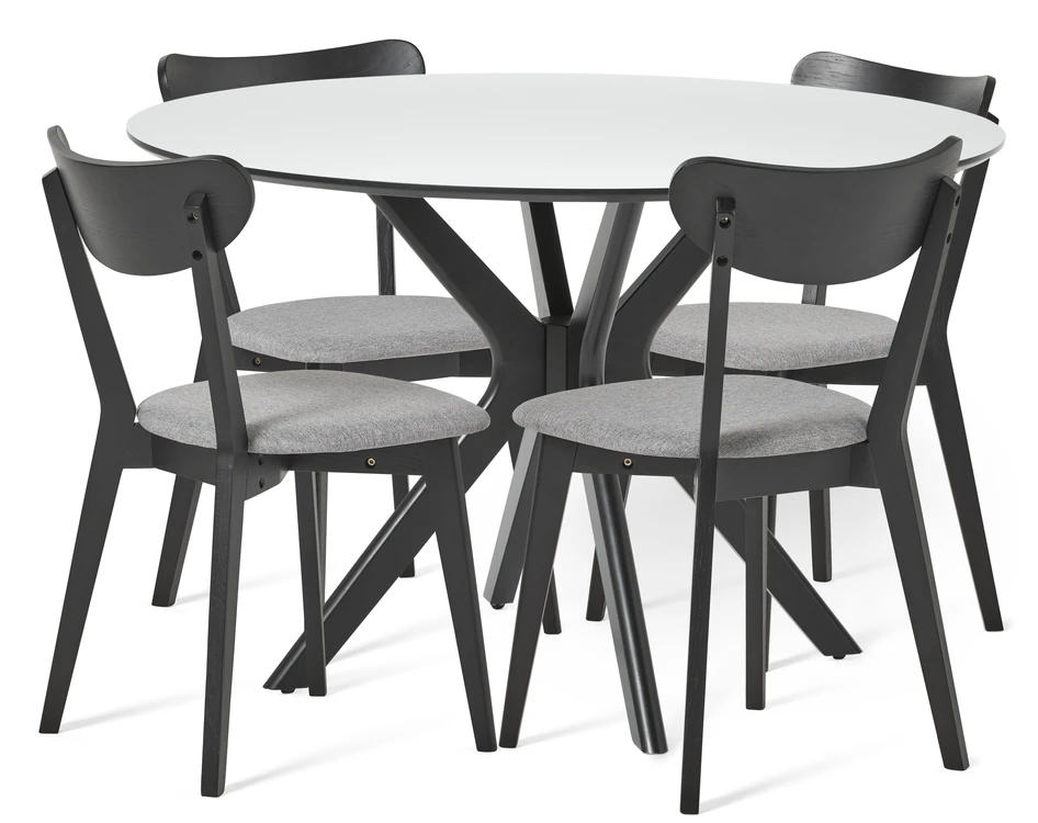 Lucas - Matgrupp med 4 stolar Ludvig - Vit