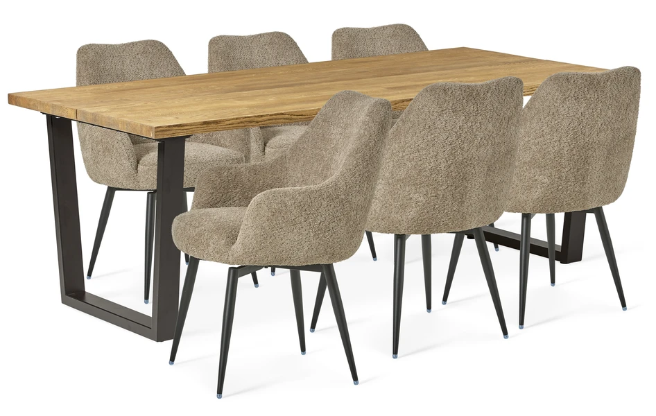 Eastwood - Matgrupp med 6 stolar Edin - Beige