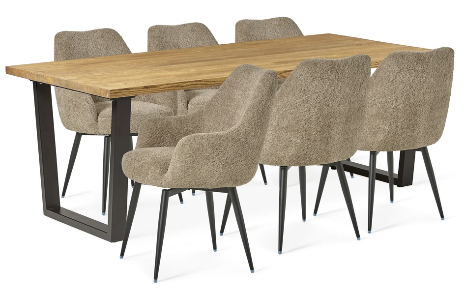 Eastwood - Matgrupp med 6 stolar Edin - Beige