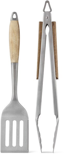 BBQ - Grillredskap, 16,5x46,5x6,2 cm, 2 delar - Grå