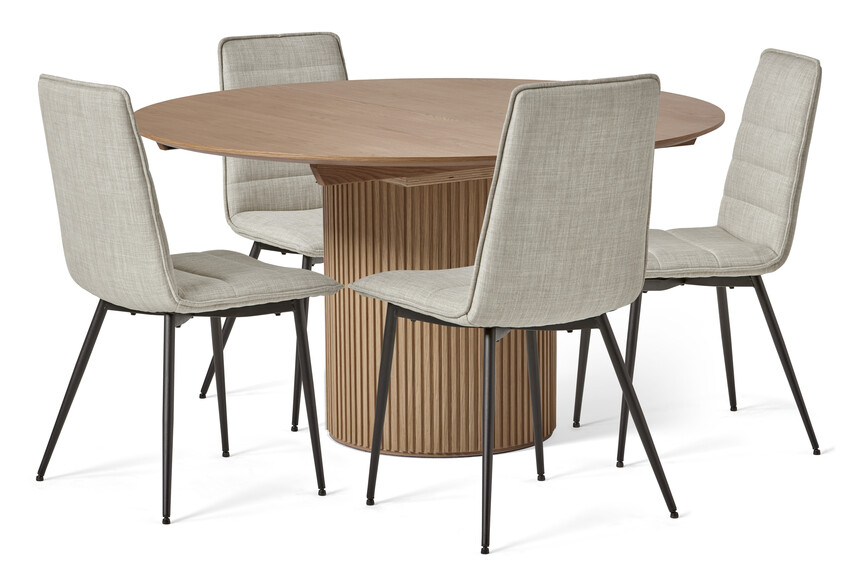 Astrid - Matgrupp med 4 stolar Rasmus - Beige
