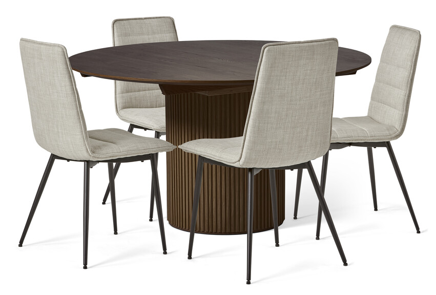 Astrid - Matgrupp med 4 stolar Rasmus - Brun