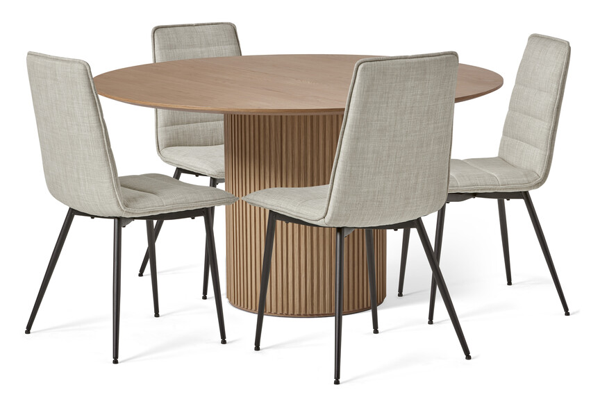 Astrid - Matgrupp med 4 stolar Rasmus - Beige