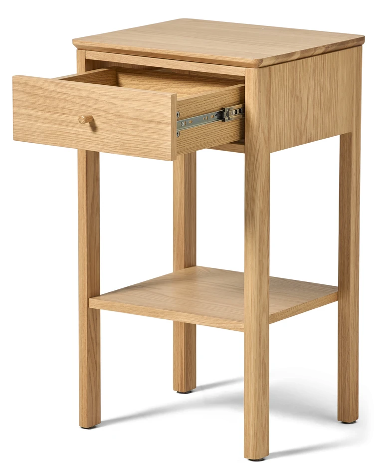 Tova - Sängbord med 1 låda, 40x37x70 cm - Beige