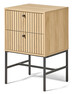 Tino - Sängbord med 2 lådor, 46x40x70 cm - Beige