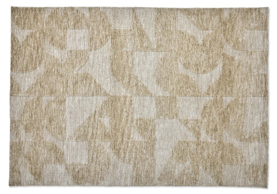 Florian - Stickad matta, 160x230 cm - Beige