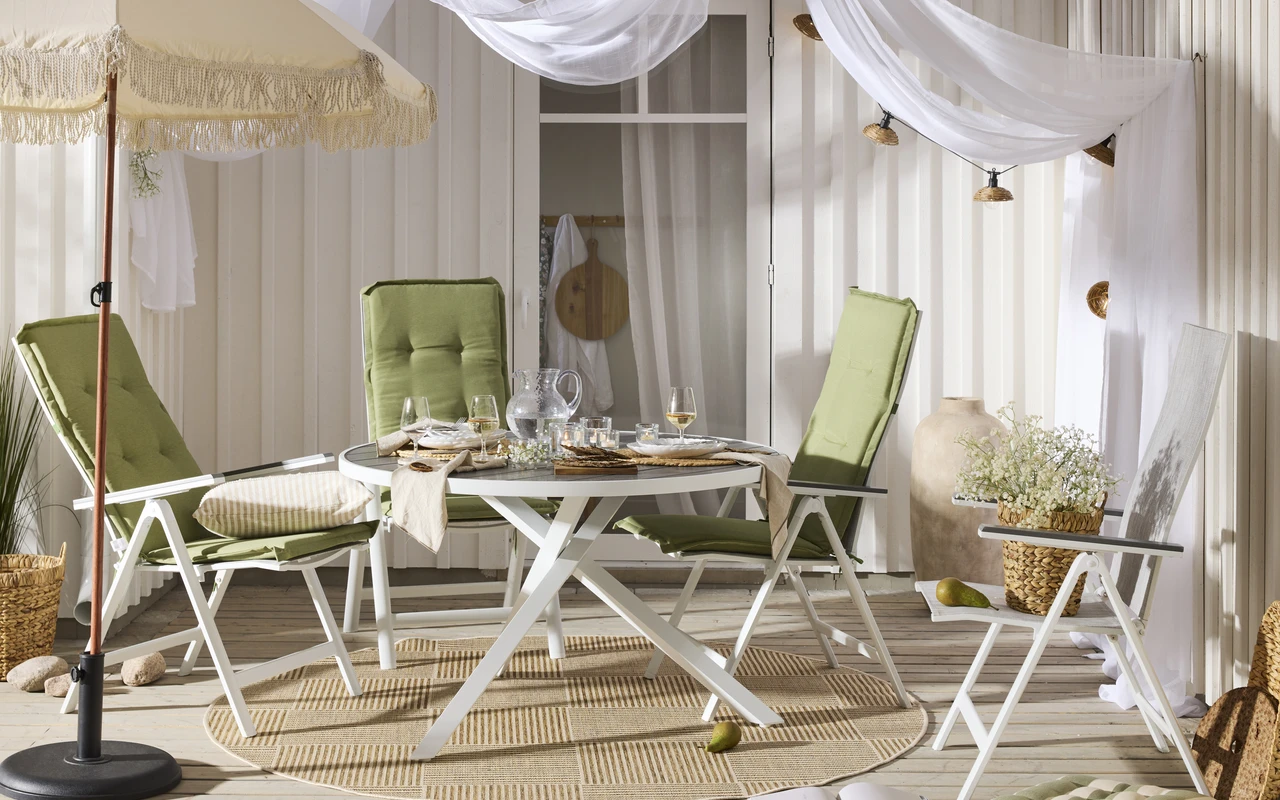 Eketorp - Flatvävd matta, inom-/utomhus Ø200 cm - inspiration