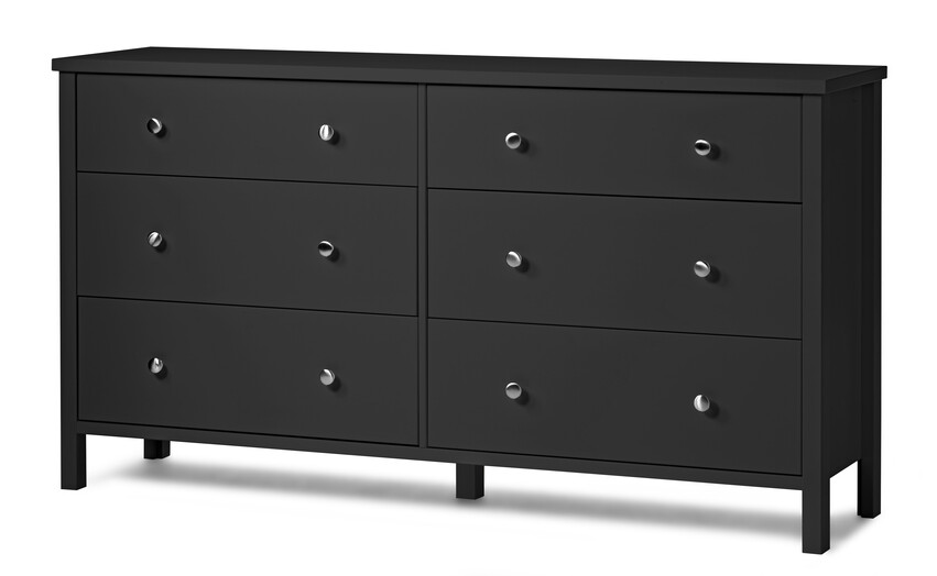 Story - Byrå med 6 lådor, 153x40x83 cm - Svart