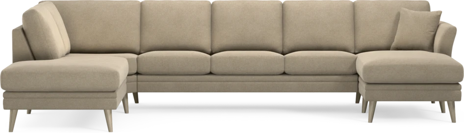 Eden - 3-sits soffa med divan vänster och schäslong höger - Beige