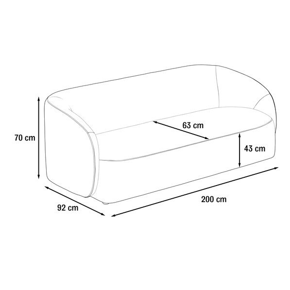 Sonia - 3-sits soffa - ritning