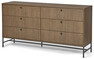Tino - Byrå med 6 lådor, 158x40x81 cm - Brun