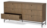 Tino - Byrå med 6 lådor, 158x40x81 cm - Brun