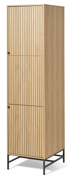 Tino - Garderob med 2 dörrar, 51x60x200 cm - Beige