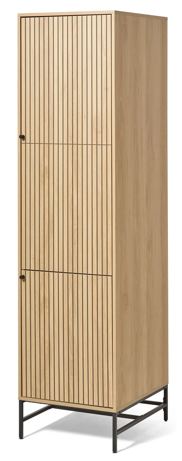 Tino - Garderob med 2 dörrar, 51x60x200 cm - Beige
