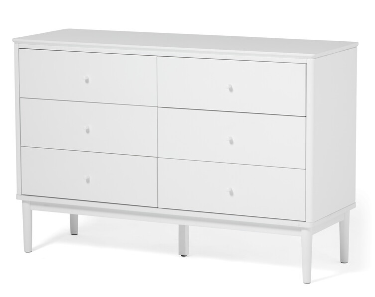 Tova - Byrå med 6 lådor, 120x42x80 cm - Vit