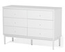 Tova - Byrå med 6 lådor, 120x42x80 cm - Vit
