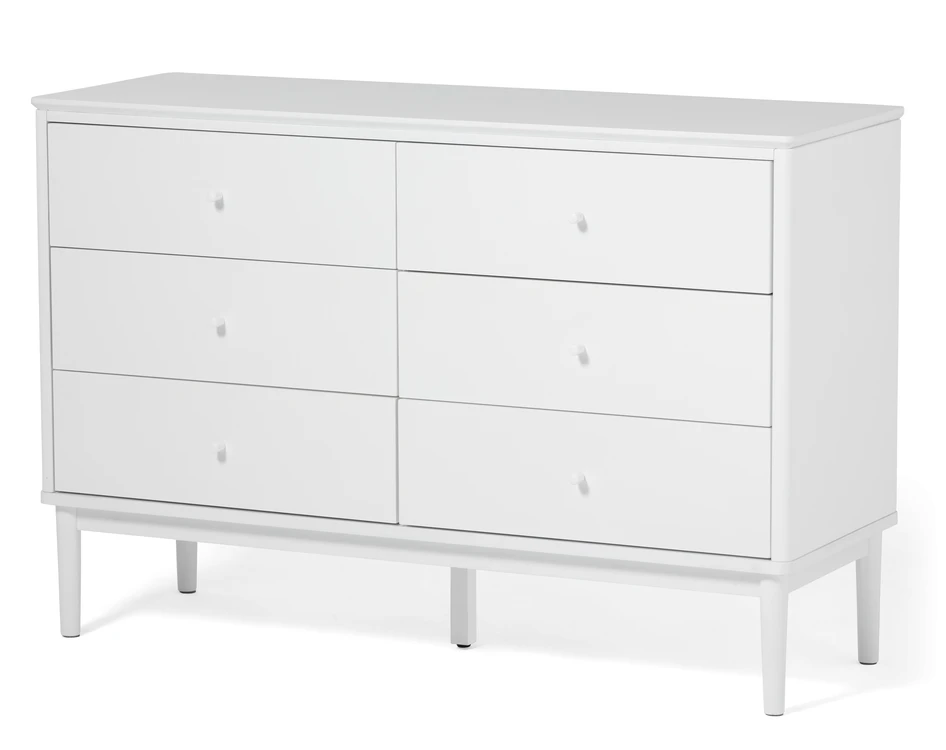 Tova - Byrå med 6 lådor, 120x42x80 cm - Vit