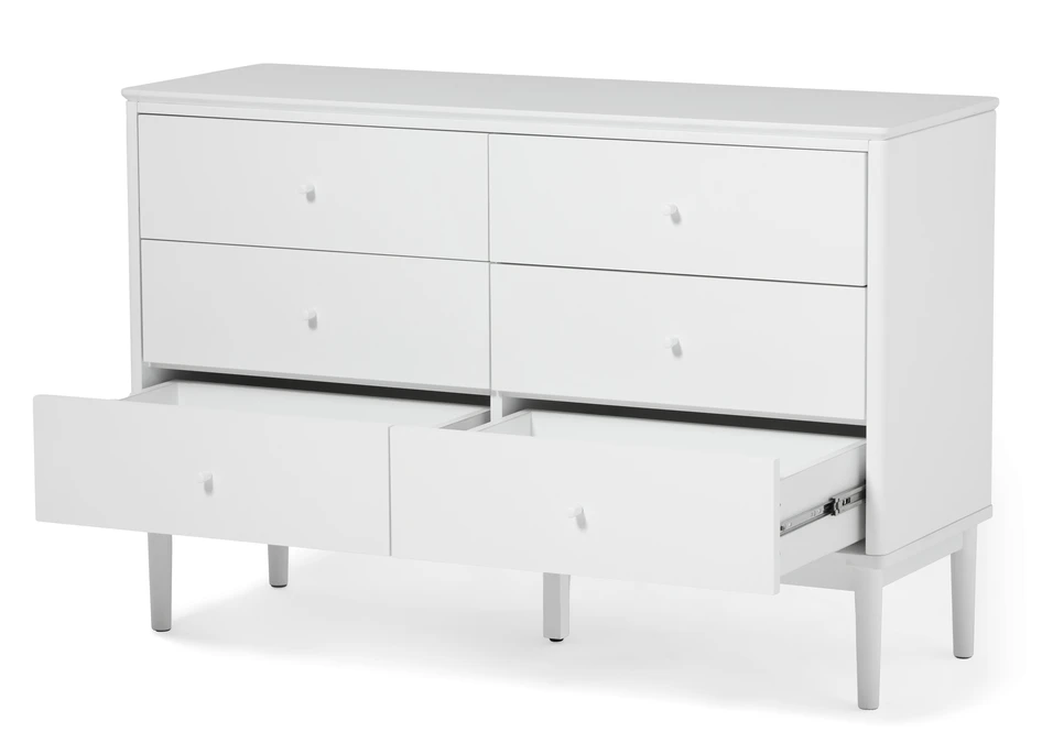Tova - Byrå med 6 lådor, 120x42x80 cm - Vit
