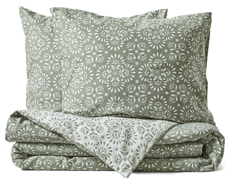 Yasmin - Påslakanset i microfiber, 3 delar - Grön