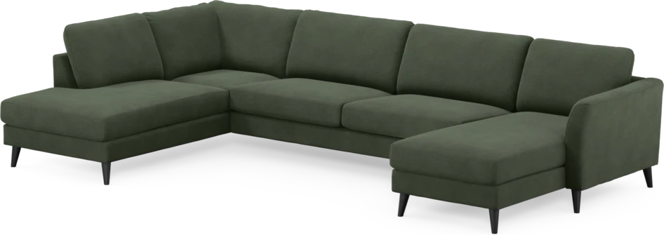 Bridge - 3-sits soffa med divan vänster och schäslong höger - Grön