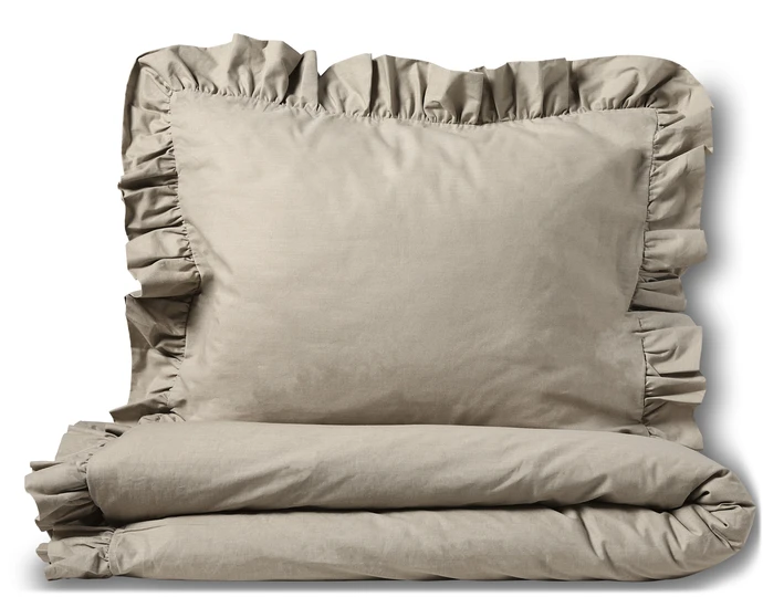 Bridgeport, Påslakanset i garnfärgad bomull med volang