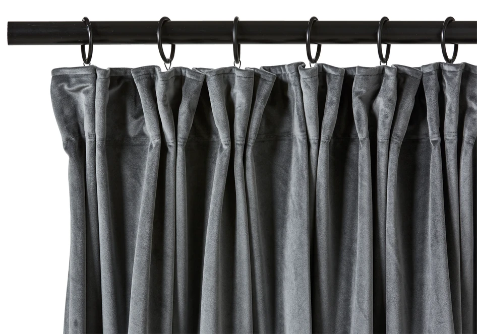 Velvet - Gardin, 140x250 cm, 2-pack - Grå