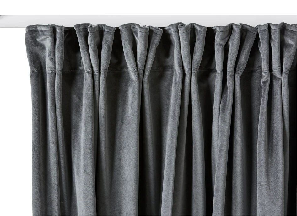 Velvet - Gardin, 140x250 cm, 2-pack - Grå