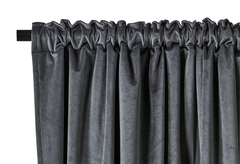 Velvet - Gardin, 140x250 cm, 2-pack - Grå